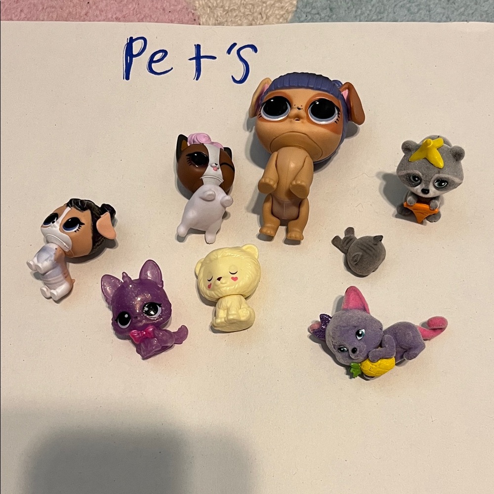 Assorted Small LOL Pet Figurines Set